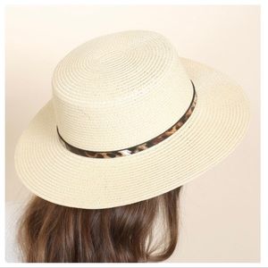 PANAMA BRIM HAT W/ Leopard strap!!